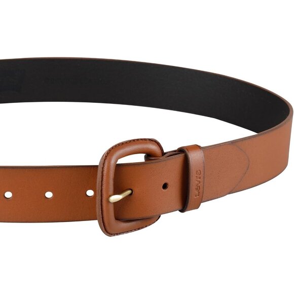 Women's Tan Imported Casual Wrapped Buckle Leather Belt For Jeans Dresses - Picture 3 of 7